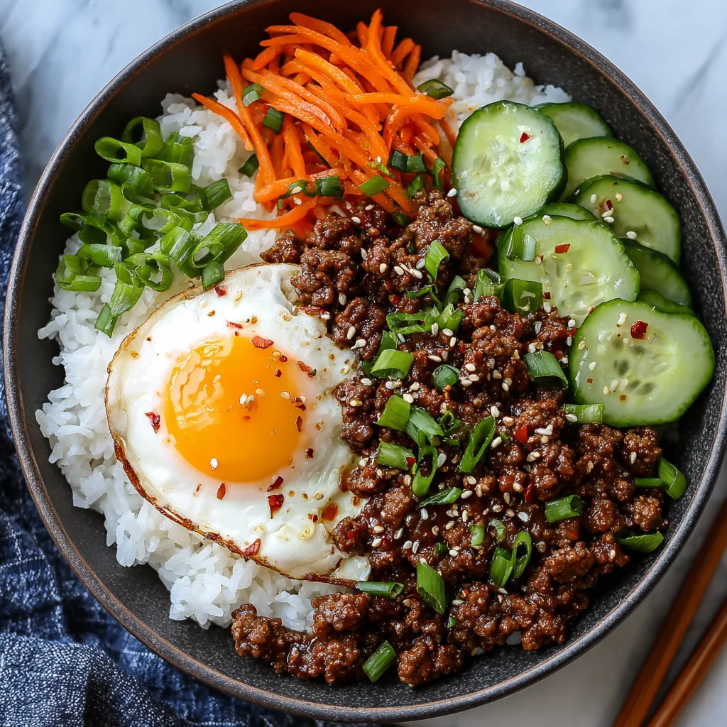 Quick and Easy Korean Ground Beef Bowl