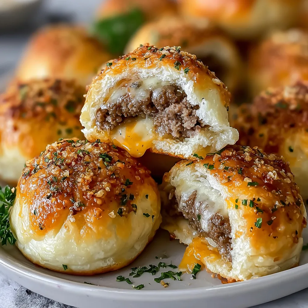 Garlic Parmesan Cheeseburger Bombs