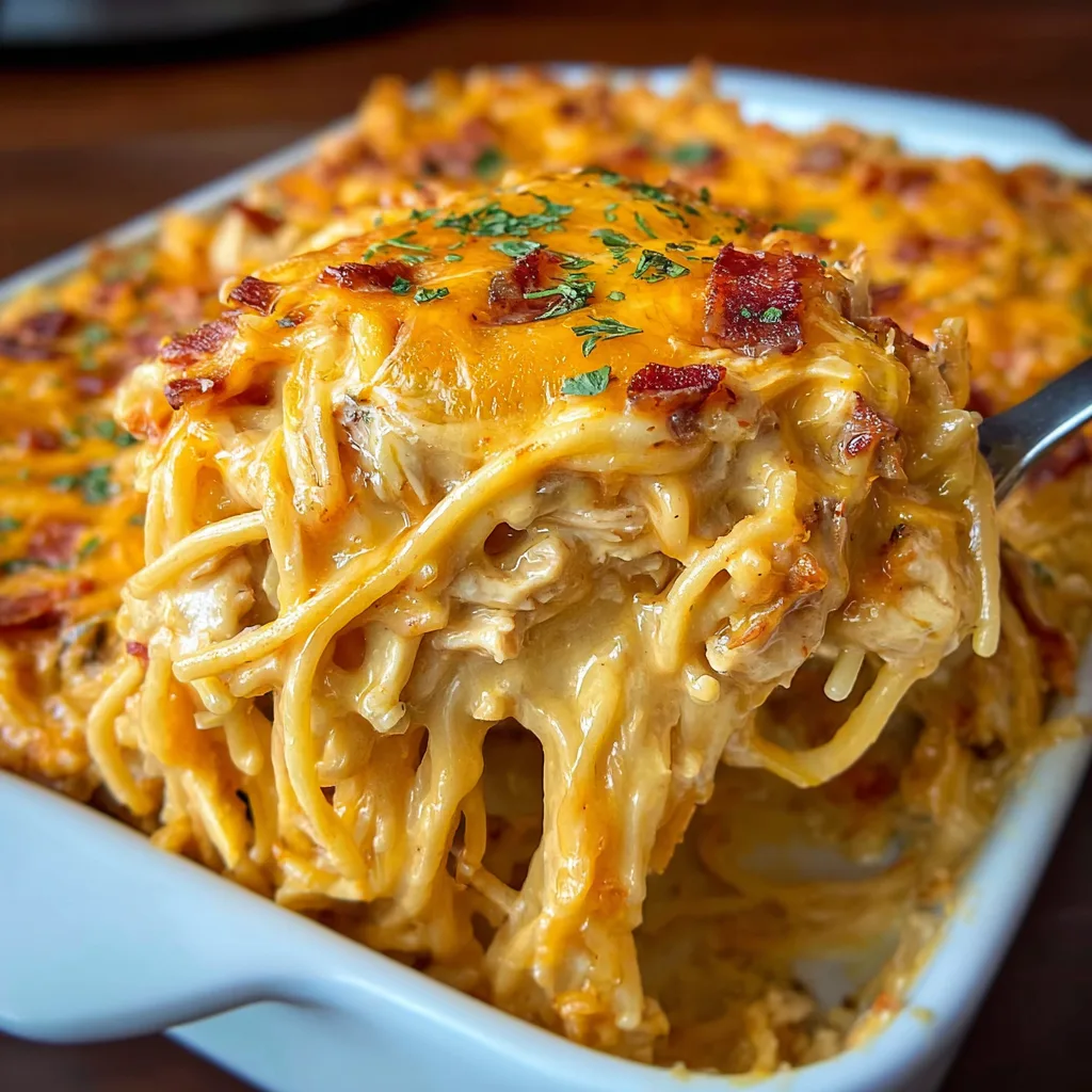 Irresistible Spicy Southern Chicken Spaghetti Casserole