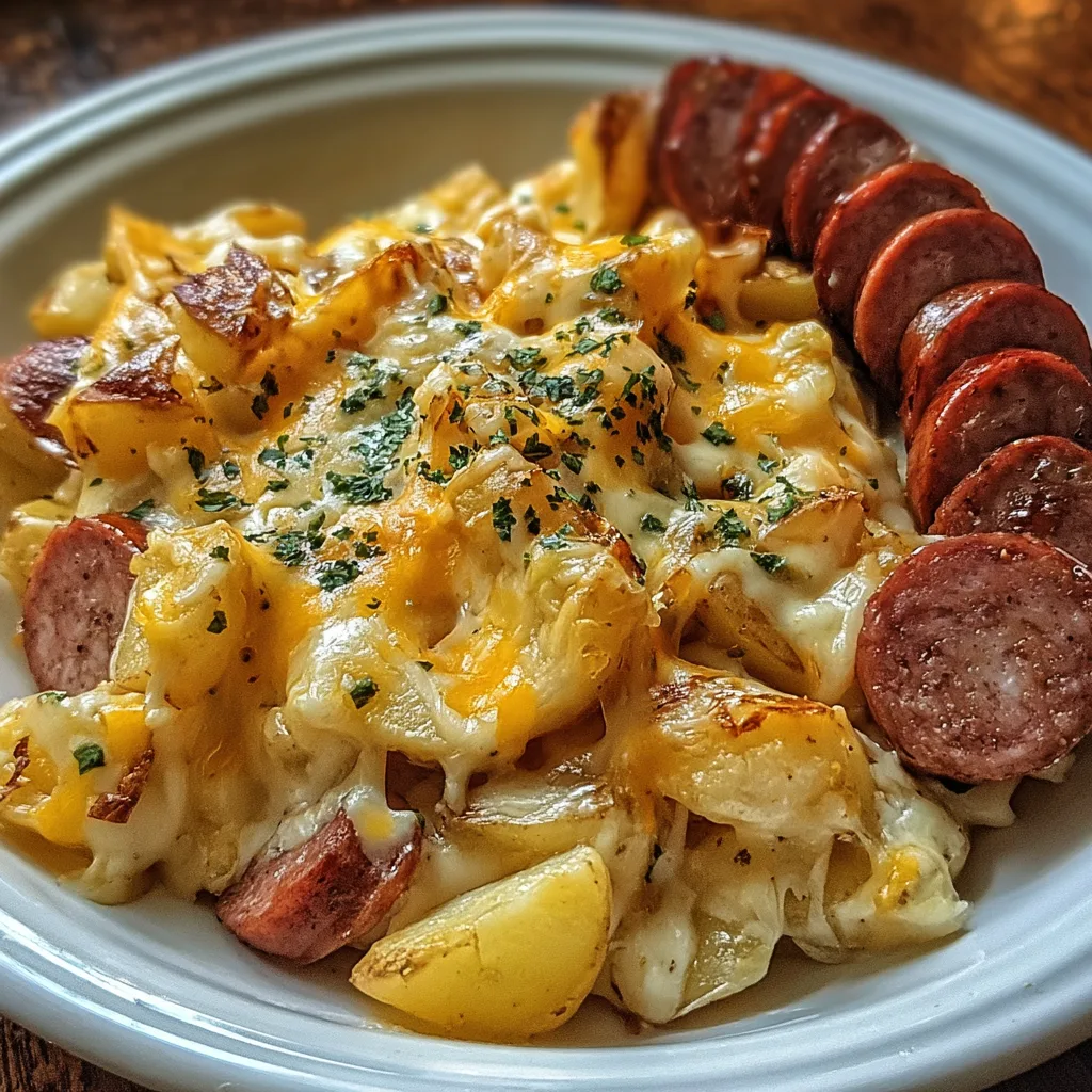 Cheesy Ranch Potatoes and Smoked Sausage