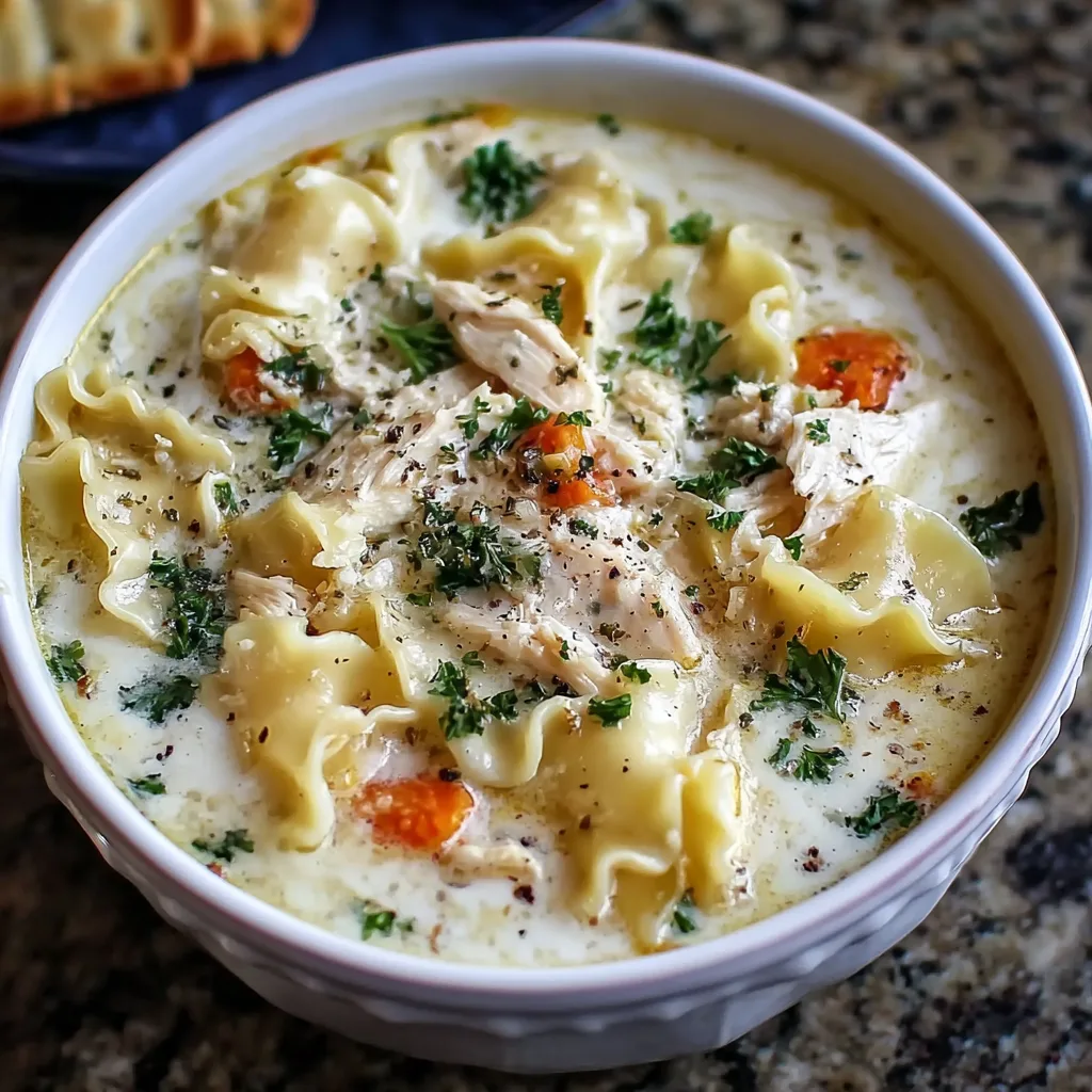 Creamy White Chicken Lasagna Soup