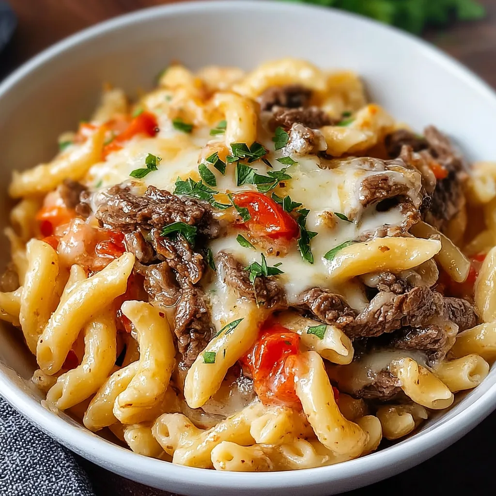 Irresistible Philly Cheese Steak Pasta