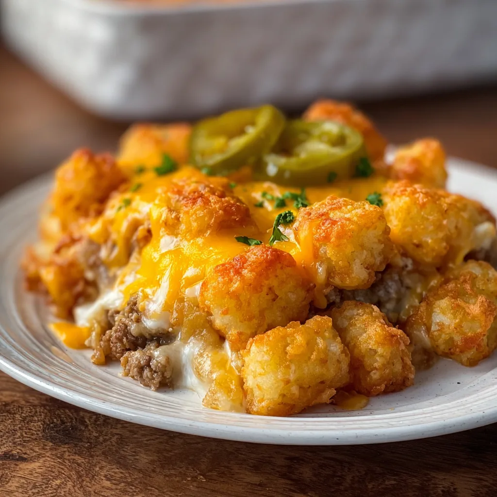 Easy Cheesy Tater Tot Casserole
