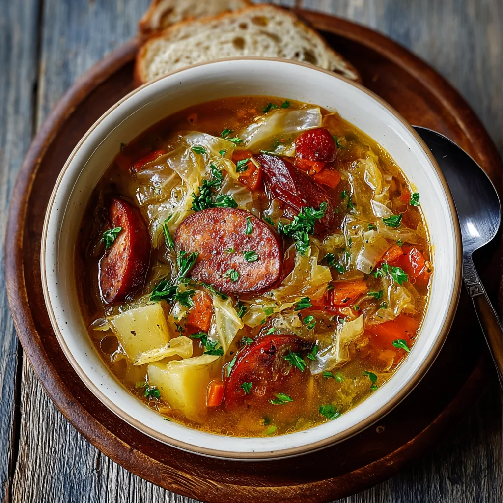 Kielbasa Cabbage Soup Meal