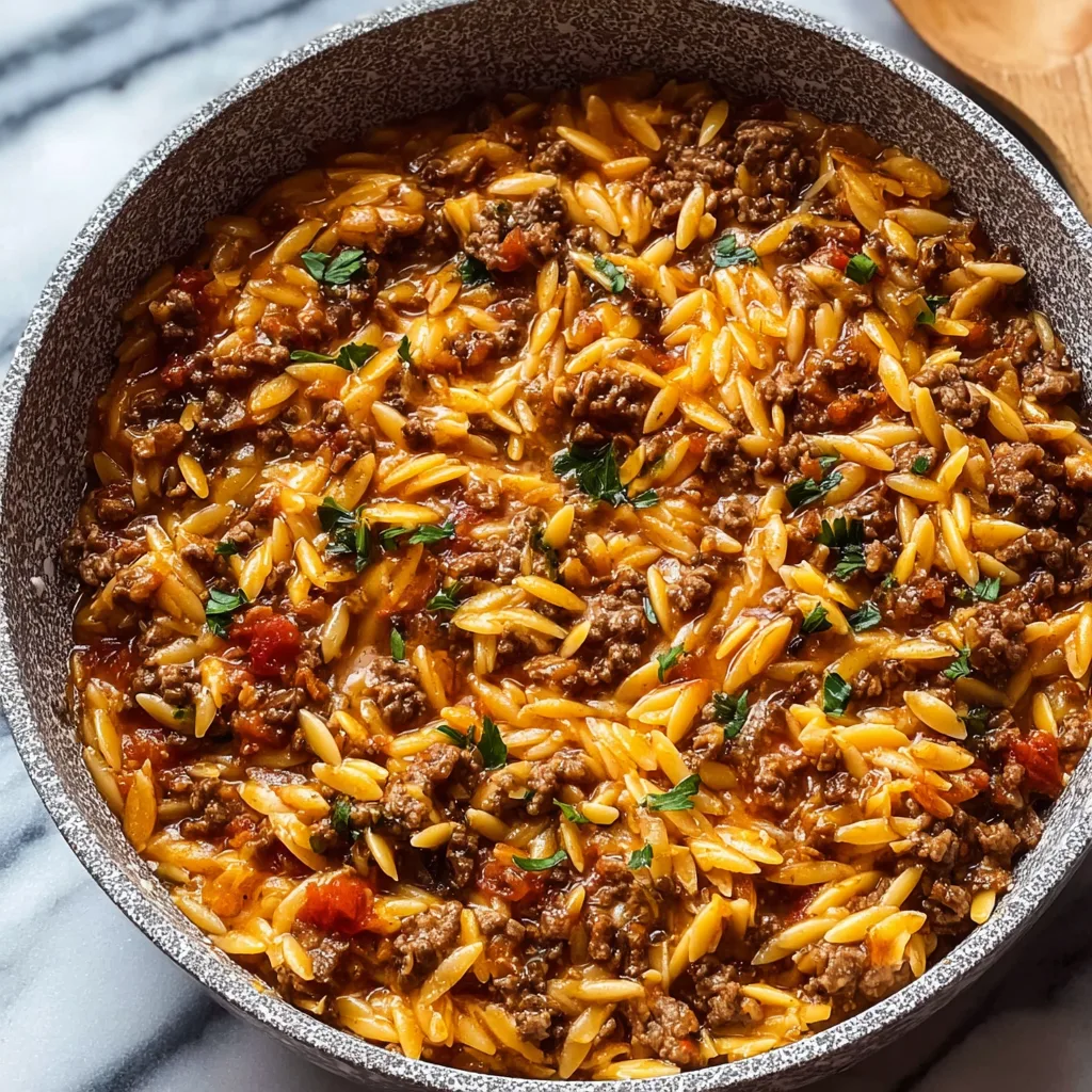 Ground Beef Orzo