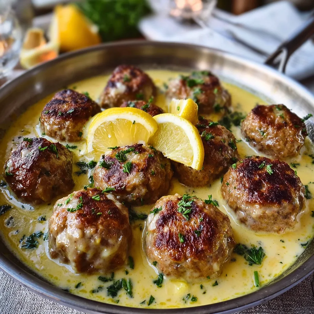 The Softest and Juiciest Greek Meatballs in Lemon Sauce