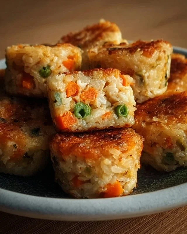 Easy chicken and veggie rice bites for a delightful meal