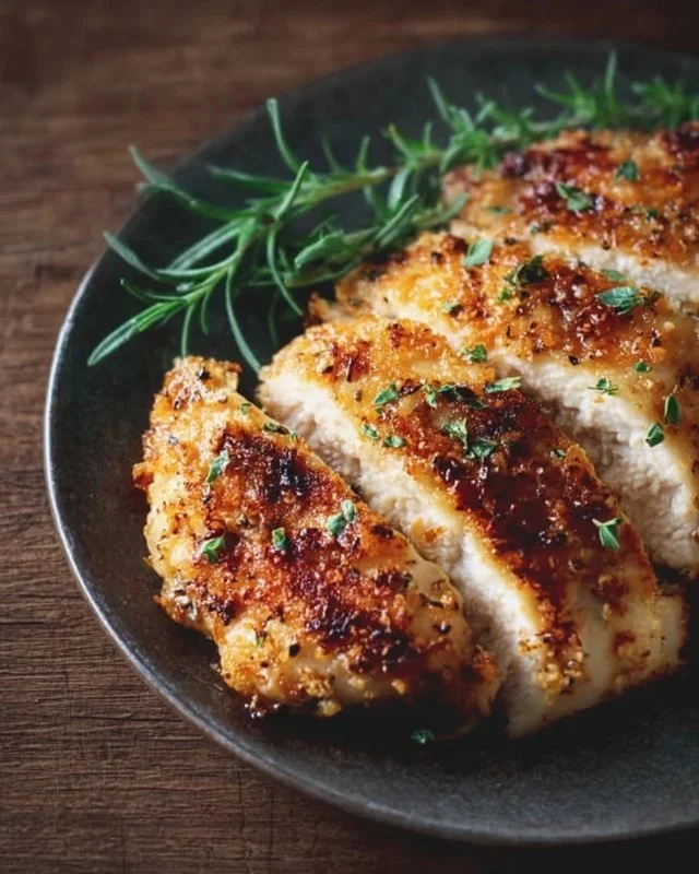 Juicy melt in your mouth chicken breast served with herbs
