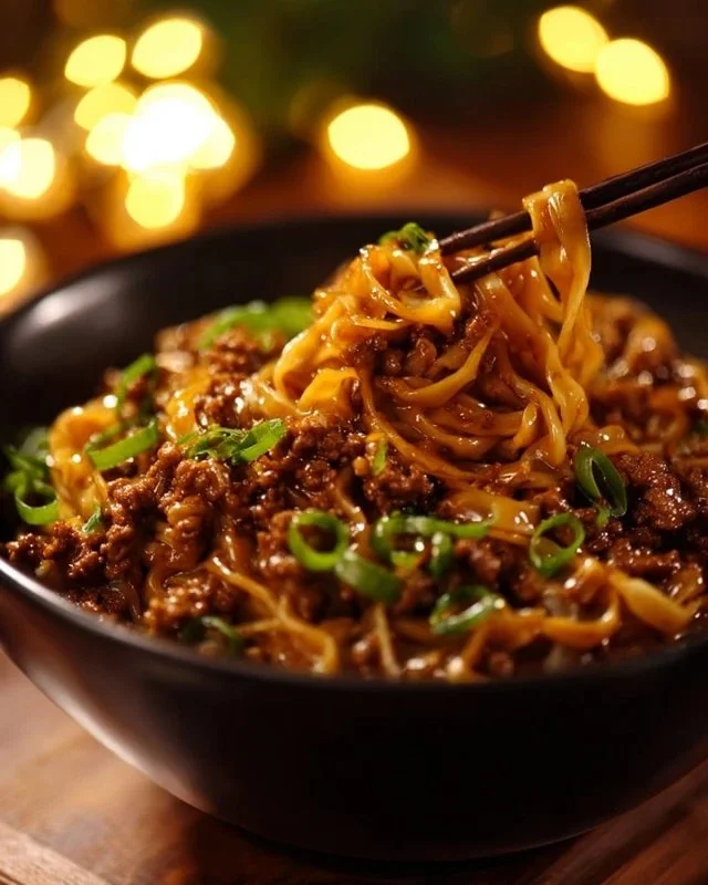 Delicious potsticker noodle bowl with fresh vegetables and dumplings