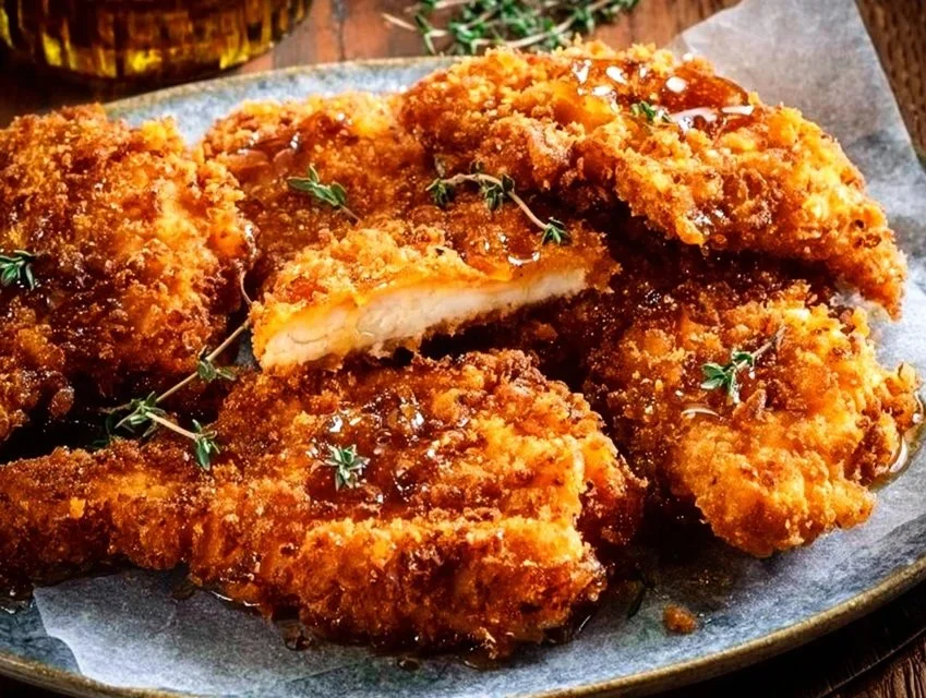Baked Crunchy Hot Honey Chicken
