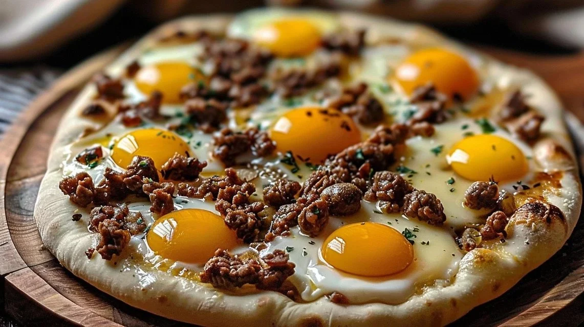 Biscuits and Sausage Gravy Breakfast Pizza