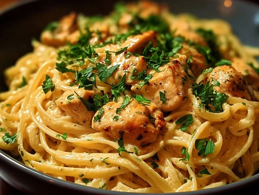 Cowboy Butter Chicken Linguine with flavorful spices and creamy sauce