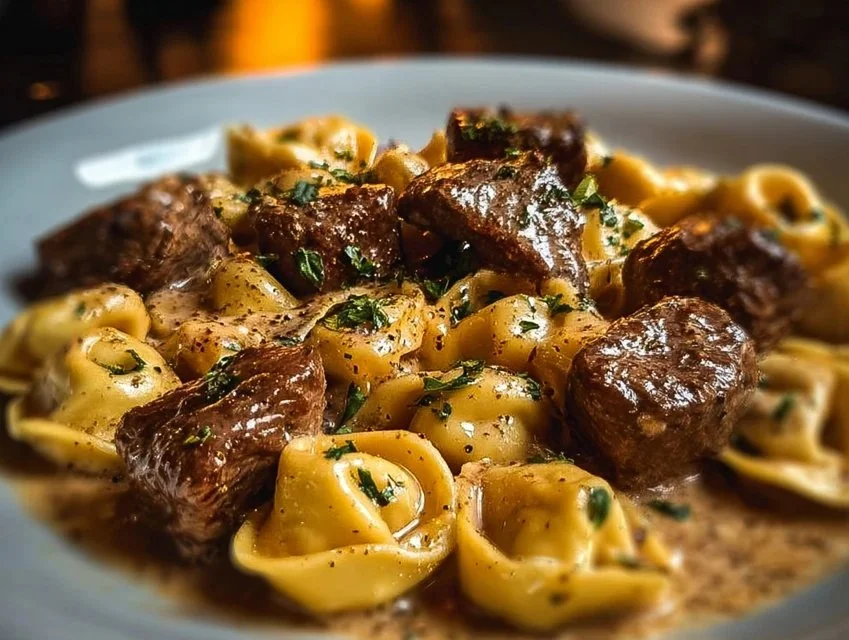 Cracked Garlic Steak Tortellini in Creamhouse Sauce Bliss