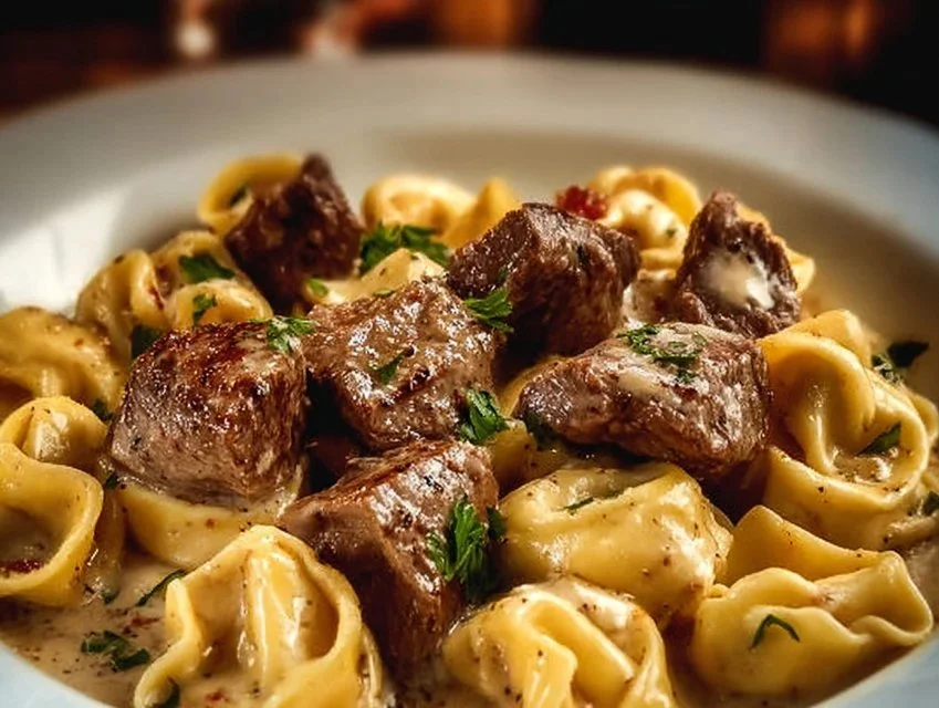 Cracked Garlic Steak Tortellini in Creamhouse Sauce Bliss