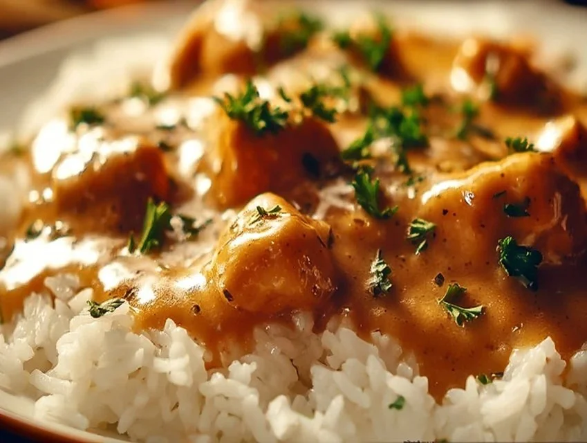 Creamy Smothered Chicken and Rice