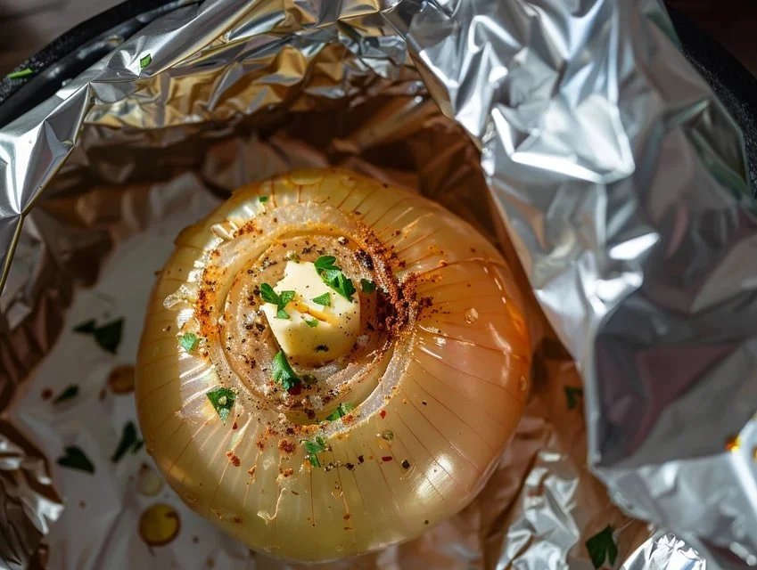 Crispy Air Fryer Onion Petals with Spicy Dipping Sauce