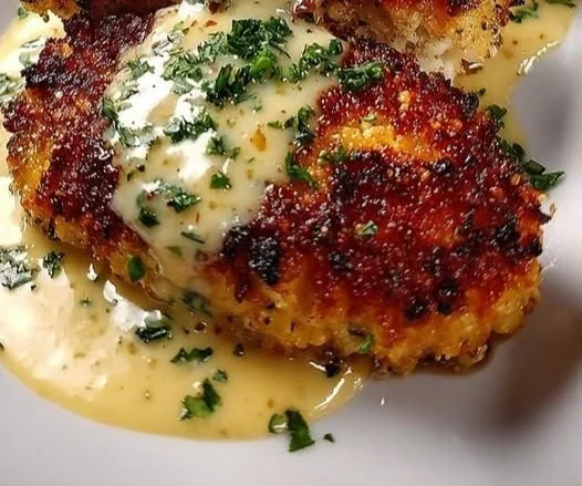 Crispy Parmesan Chicken with Garlic Sauce