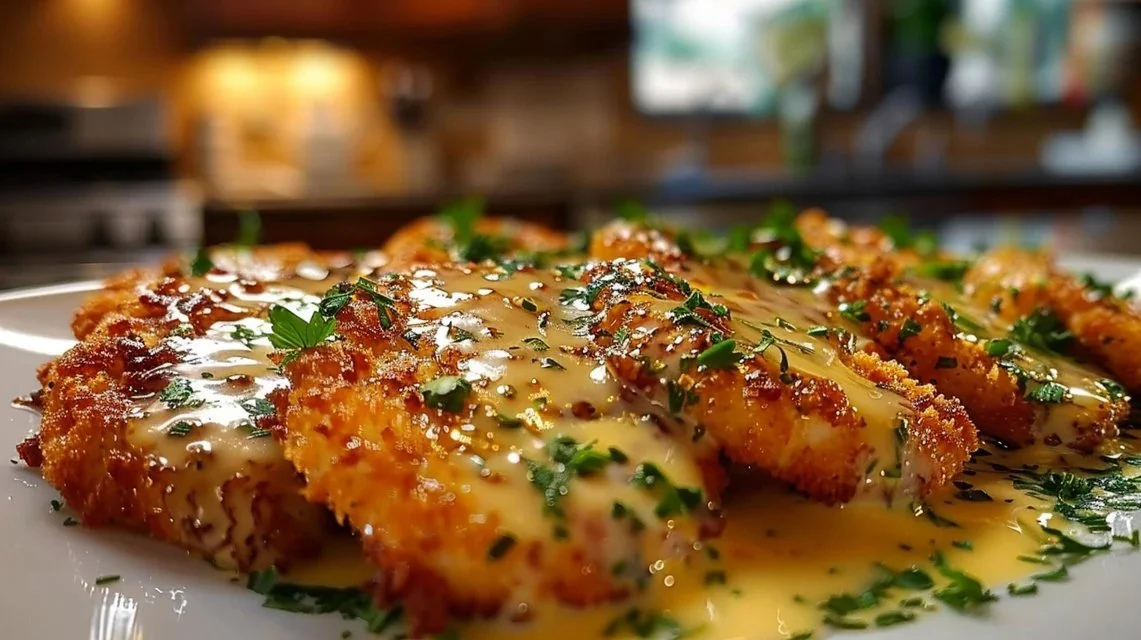 Crispy Parmesan Chicken with Garlic Sauce