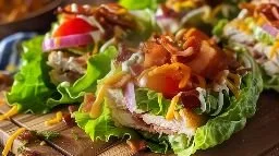 Fresh Keto Turkey Club Lettuce Wraps served on a plate