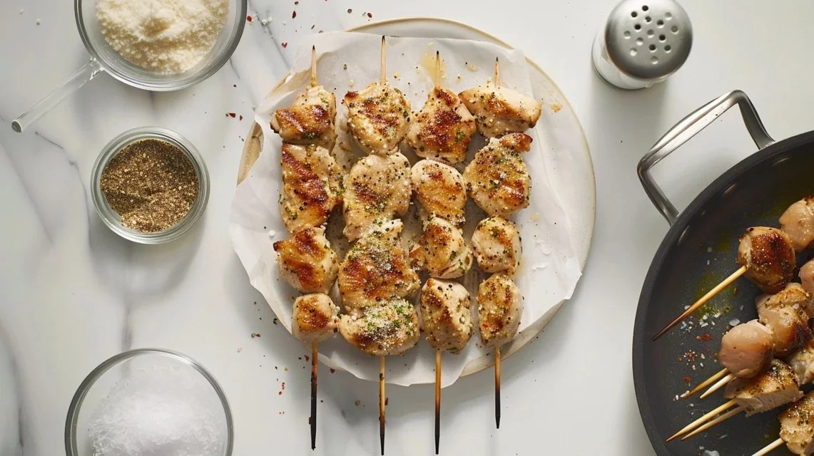 Garlic Parmesan Chicken Skewers