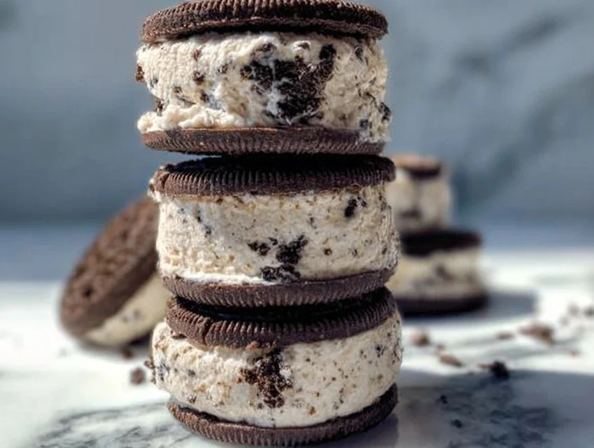 Healthy no-bake Oreo cheesecake bites on a plate with fresh berries