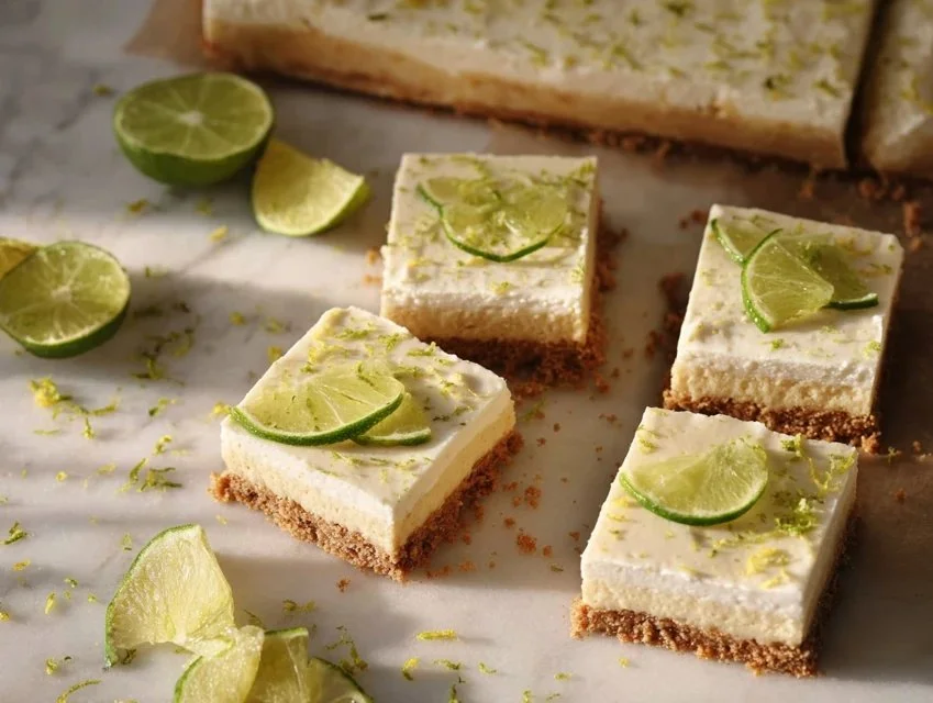 Delicious Key Lime Pie Bars with a buttery crust and creamy filling.