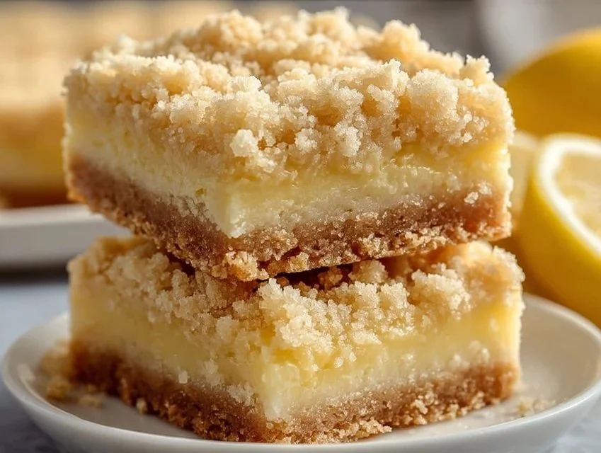 Delicious lemon crumb bars with a crumbly topping and lemon filling
