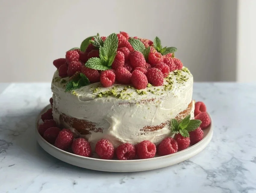 Pistachio Raspberry Cake