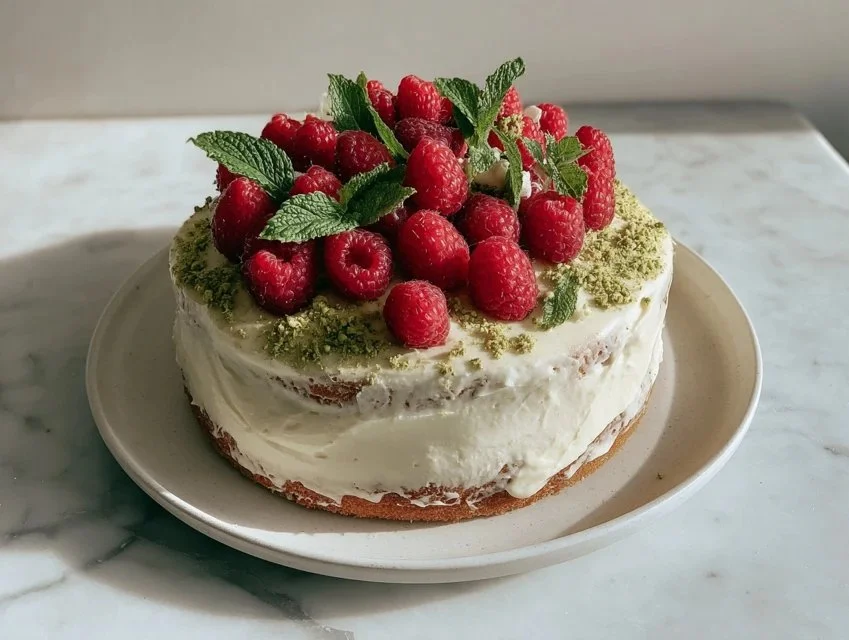 Pistachio Raspberry Cake