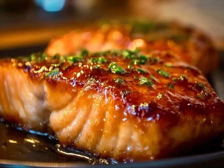 Delicious Texas Roadhouse Salmon served with fresh sides