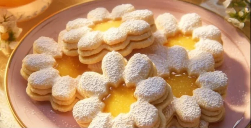 Vegan Lemon Curd Shortbread Cookies